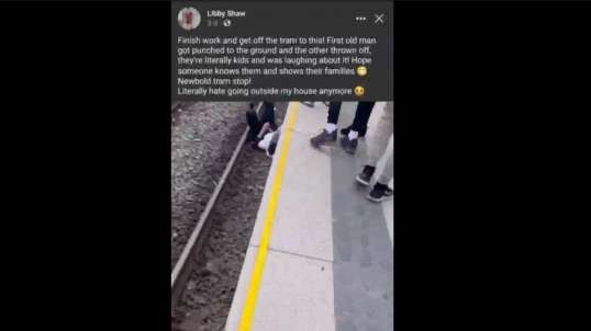 Elderly white man assaulted and thrown onto train track
