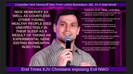 Comedian Nick Nemeroff Dies From Lethal Bioweapon Jab, It's A Mad World