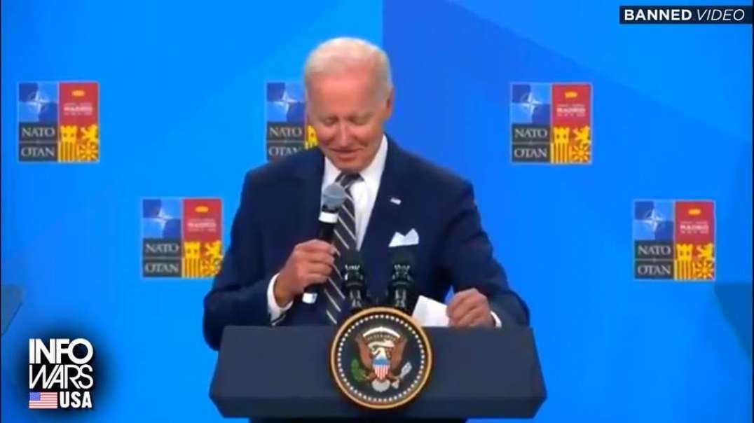 Biden Reads Off Scripted Note Card At NATO Summit