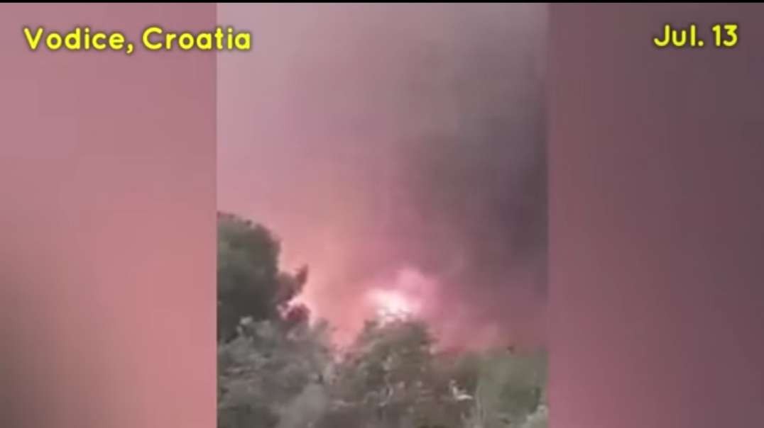 Apocalypse in Vodice Croatia! Houses on fire, evacuations in the Šibenik area.mp4