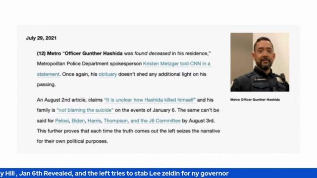 Bloody Hill , Jan 6th Revealed, and the left tries to stab Lee zeldin for ny governor