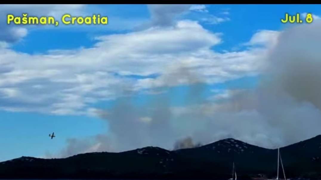 Wildfire in Island Pašman Croatia - Požar na Pašmanu.mp4