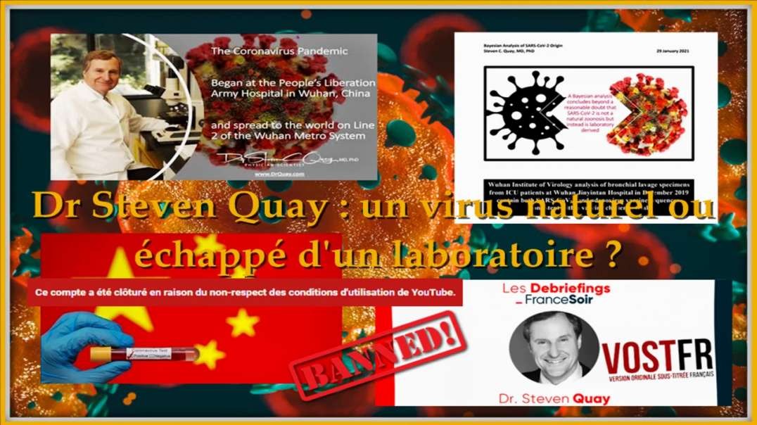 🛑 France Soir _ Dr Steven Quay - un virus naturel ou échappé d'un laboratoire - [VOSTFR] Censuré par youtube...