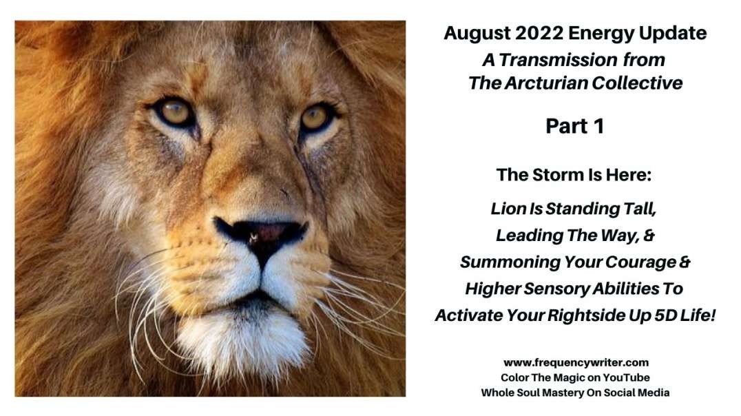 August 2022 Energy Update:  The Storm Is Here!  Lion Summons Your Courage & Higher Sensory Abilities