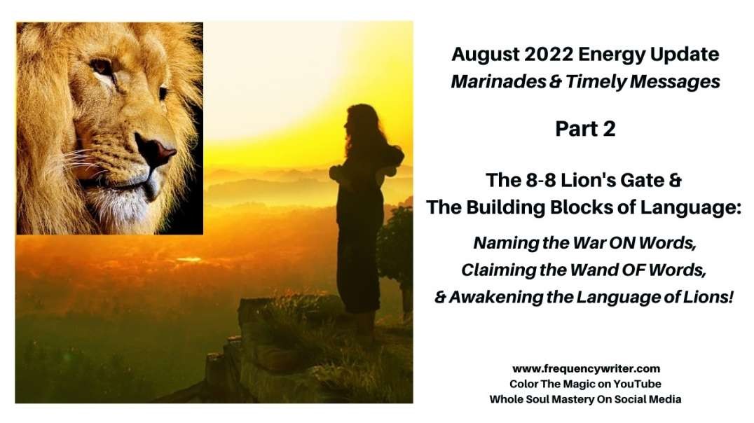 August Marinades: 8:8 Lion's Gate, The Building Blocks of Creation, Awakening the Language of Lions!