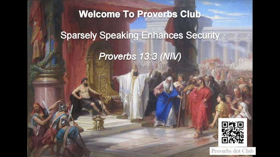 Sparsely Speaking Enhances Security - Proverbs 13:3