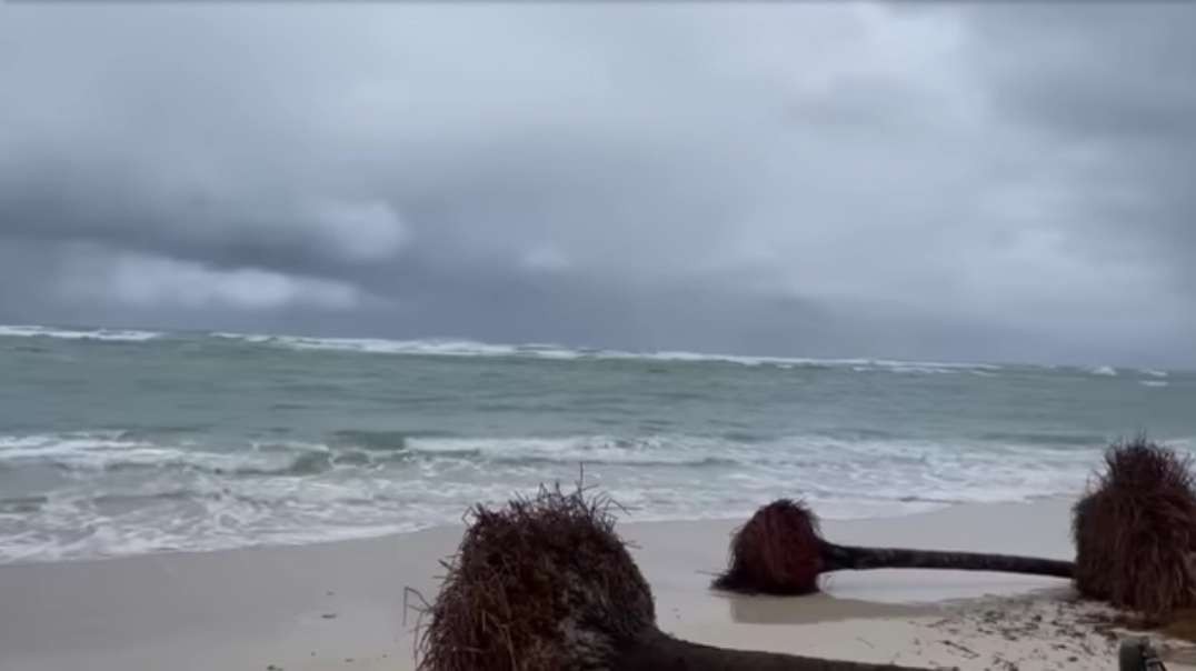 The destructive winds of Hurricane Fiona hit Punta Cana, the Dominican Republic.mp4