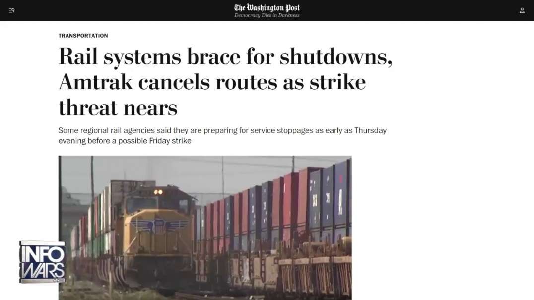 Amtrak Declares Shutdown Of Supply Chain Shipments In Most Recent Biden Economic