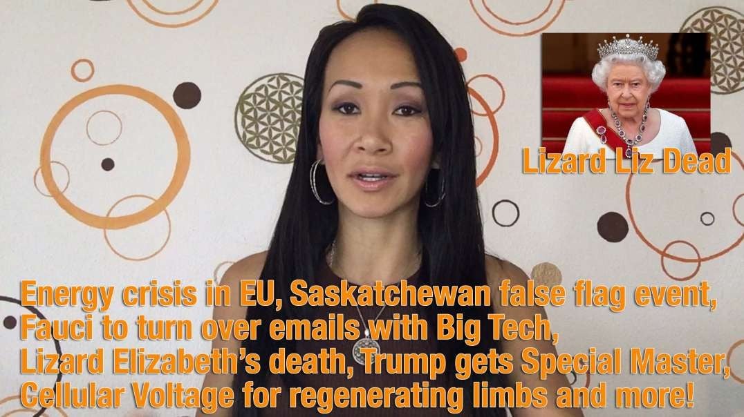 Energy crisis in EU, Saskatchewan false flag event, Fauci to turn over emails with Big Tech, Lizard Elizabeth’s death, Trump gets Special Master, Cellular Voltage for regenerating limbs and m