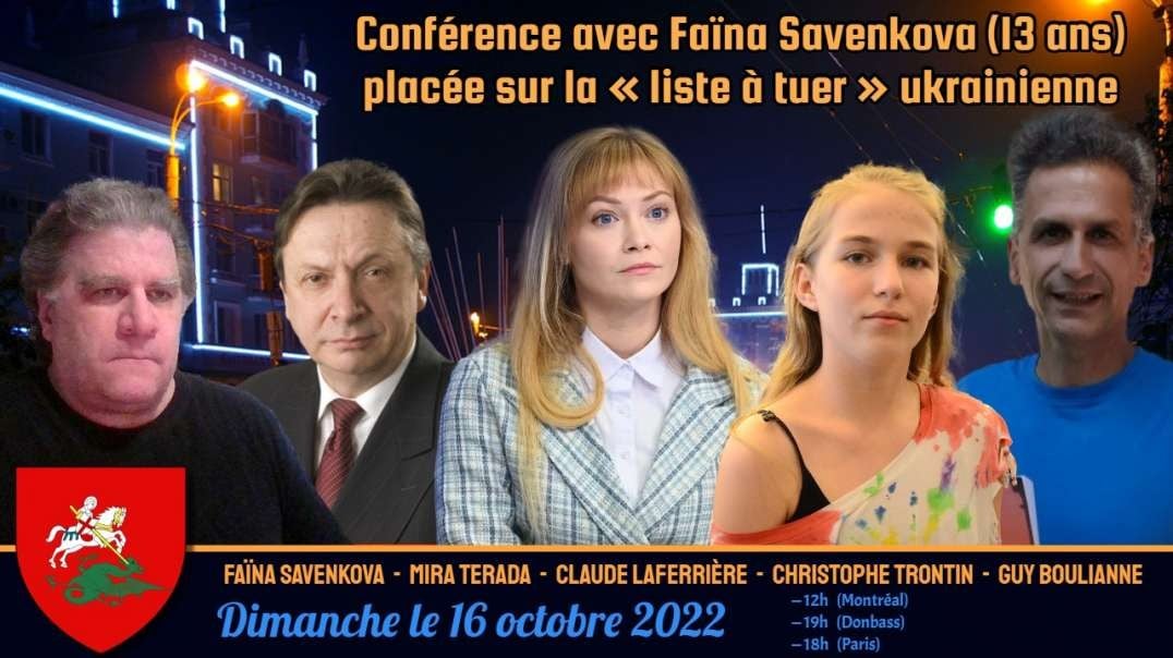 Conférence avec Faïna Savenkova (13 ans), placée sur la liste de Myrotvorets