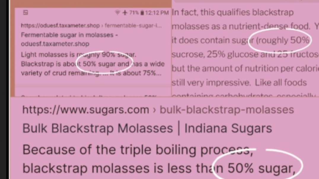 "Blackstrap" molasses refractometry review -- 81% sugar, not ~50%