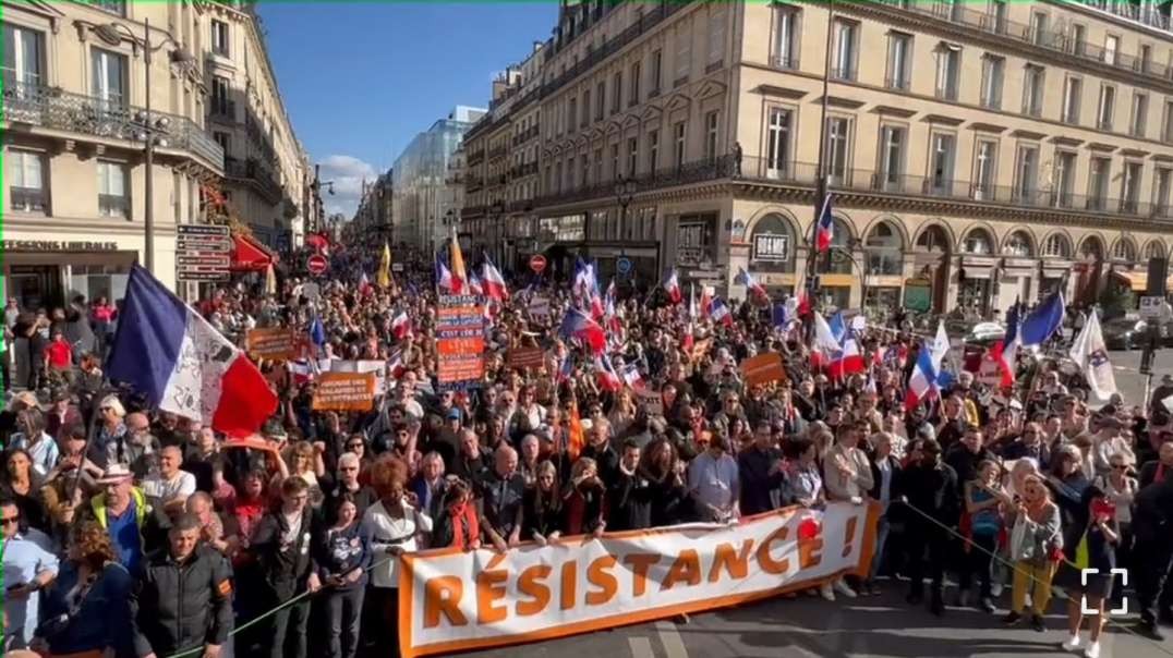 Tens of thousands of millions of trillions of people in Paris today calling for France to leave NATO