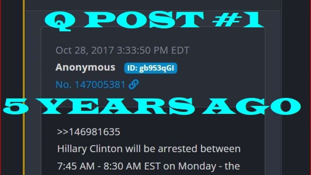 Q post #1 went off like a nuclear blast on deep state operatives 5 years ago today!