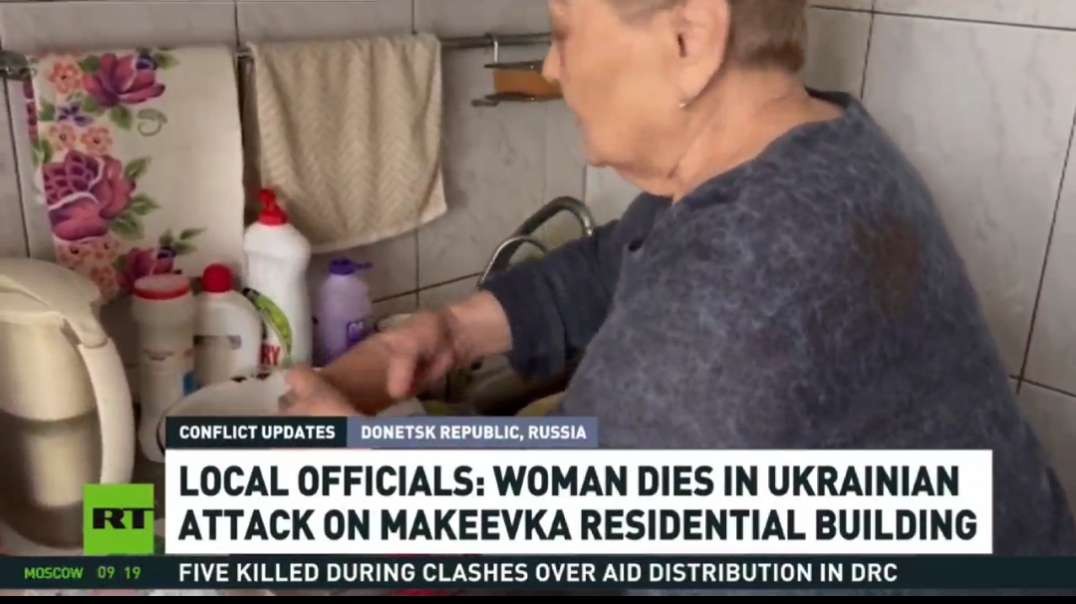 Citizens in Donetsk Republic suffer drinking-water shortages amid Ukrainian shelling .mp4