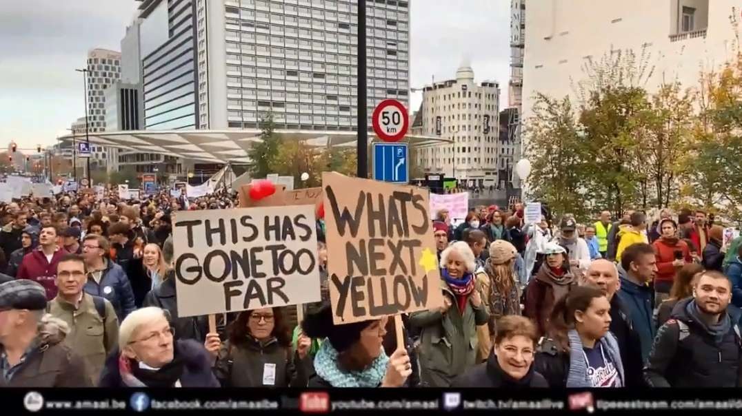 1yr ago Brussels Belgium Nov20th Over Hundred Thousand Massive Protest Vaccine Passport & COVID Restrictions.mp4