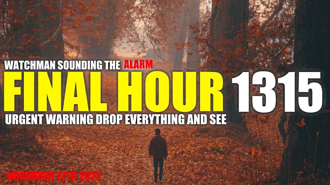 FINAL HOUR 1315 - URGENT WARNING DROP EVERYTHING AND SEE - WATCHMAN SOUNDING THE ALARM