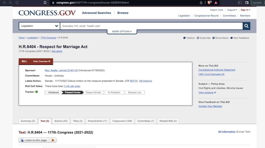 THE “RESPECT FOR MARRIAGE ACT” IRONICALLY HAS ABSOLUTELY NO RESPECT FOR THE INSTITUTION OF MARRIAGE
