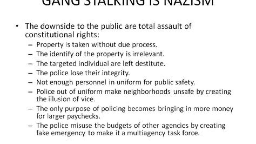 GOVERNMENT ORGANIZED STALKING EXPOSED.