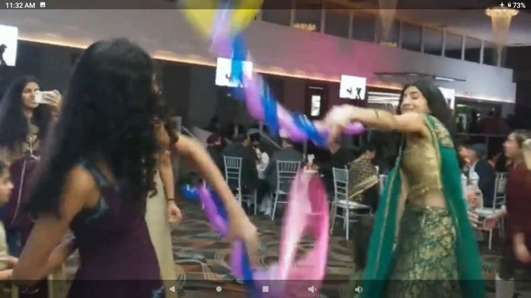 Women Playing "Catch" Inside a Surrey BC Indian Banquet Hall