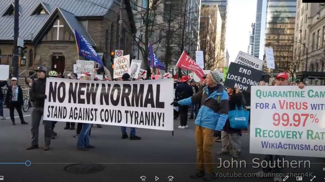 2yrs ago Vancover Canada 12-5-20 Freedom Rally March Protest Covid-19 Coronavirus Lockdowns Masks
