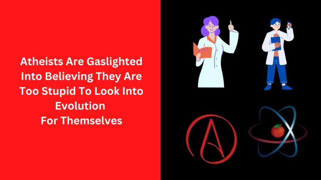 Atheists Are Gaslighted Into Believing They Are Too Stupid To Look Into Evolution  For Themselves