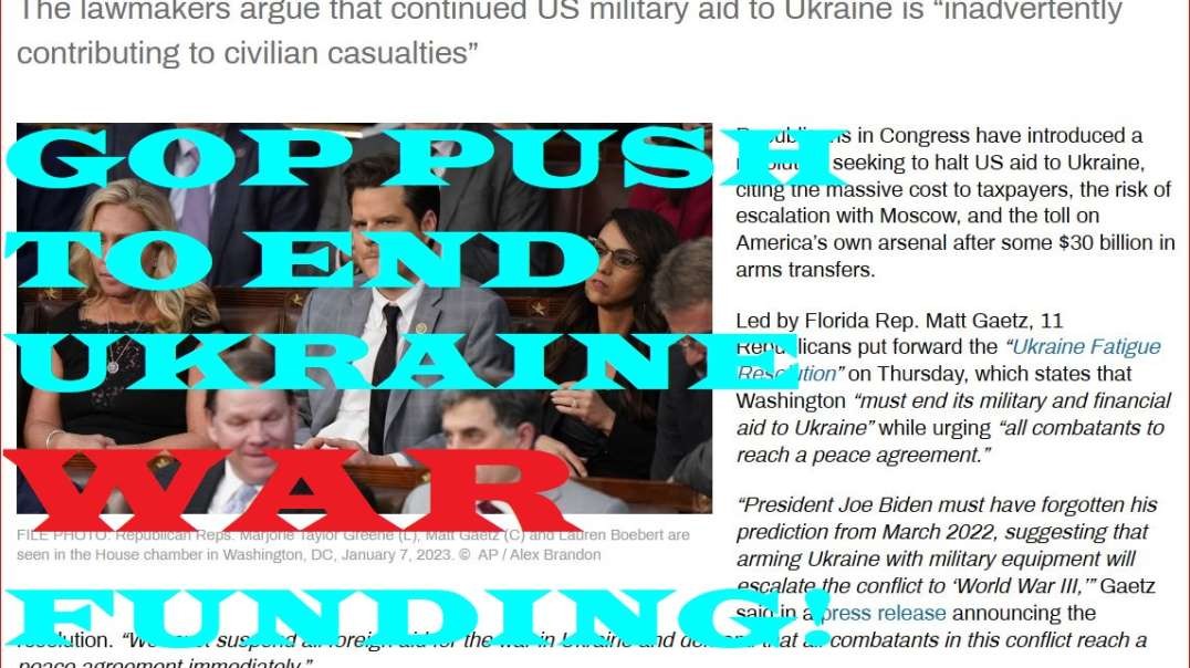 Republicans in congress seek to defund Ukraine in light of high civilian casualties!