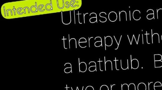 Ultrasonic anti-aging therapy without using a bathtub.