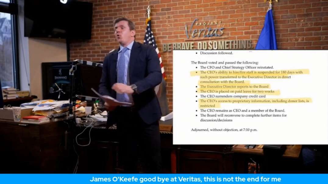 James O_Keefe good bye at Veritas, this is not the end for me