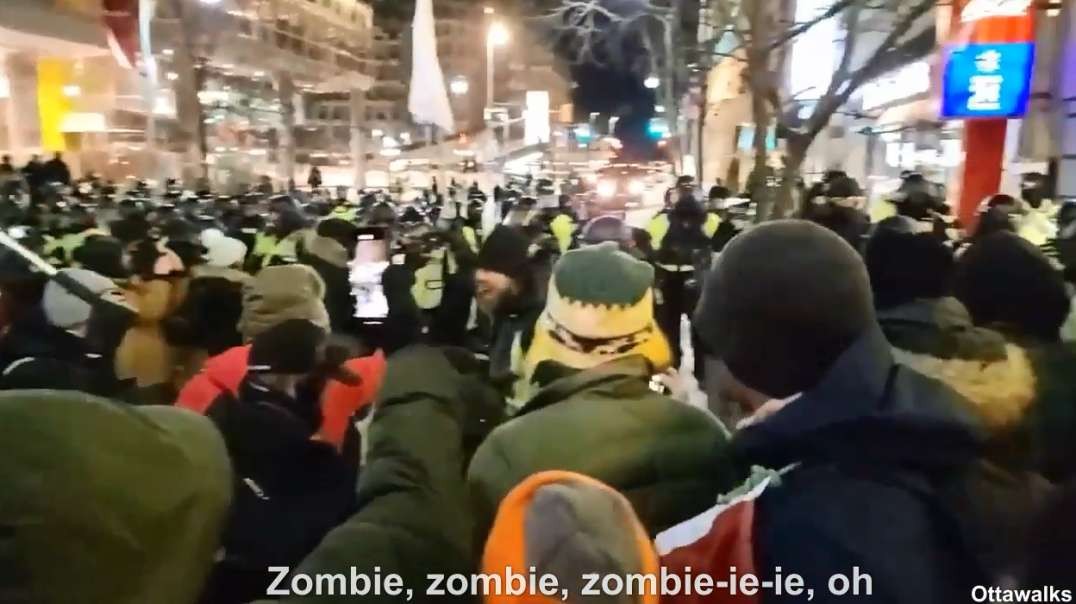 1yr ago Zombie Ottawa Police State Canada Feb19th Day23 Freedom Convoy 2022 Protesting COVID Mandates.mp4