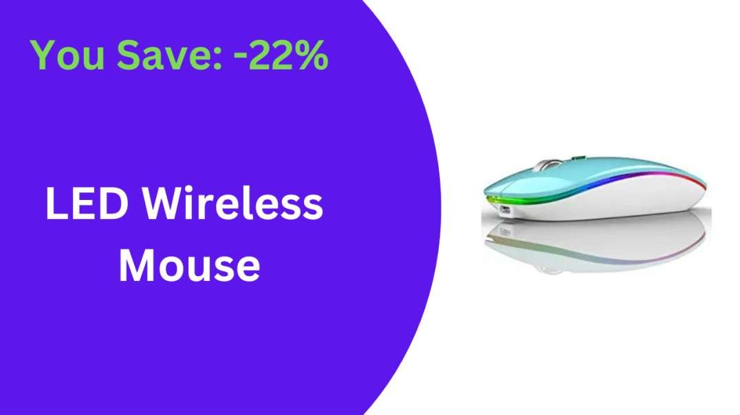 LED Wireless Mouse, Uiosmuph G12 Slim Rechargeable Wireless Silent Mouse