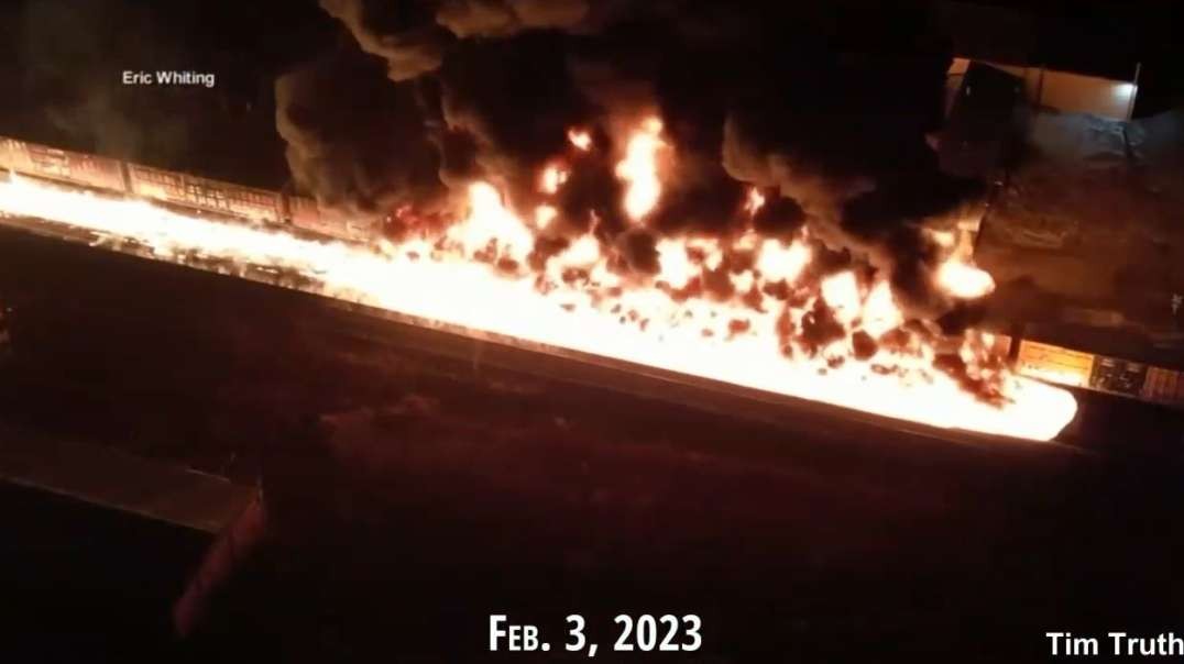 WALL OF FIRE & PULL IT East Palestine OH Massive Controlled Detonation Explosion Feb 6 2023.mp4