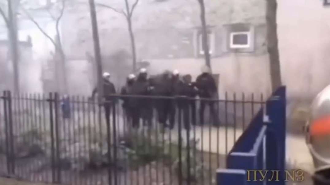 Crazy scenes in France as French police have squared off against French firefighters
