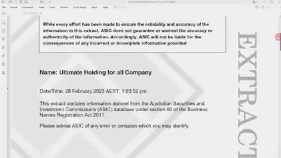 WHY IS “AUSTRALIA” A CORPORATION W/ FOREIGN COMPANIES IN IT?