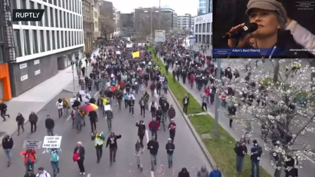 2yrs ago Germany Stuttgart April 3rd 2021 Huge Massive Freedom Anti-Lockdowns Rally March Protest.mp4