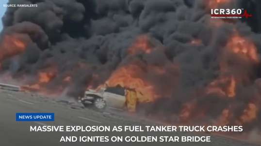 Massive Explosion as Fuel Tanker Truck Crashes and Ignites on Golden Star Bridge-(2)