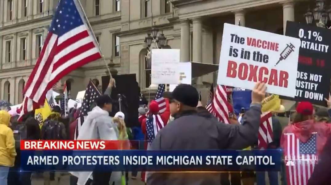 3yrs ago 4-30-20 Michigan Protesters against stay-at-home order Lockdowns Quarantines Mandates Coronavirus.mp4