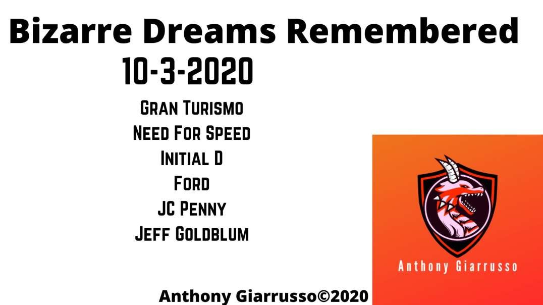 Bizarre Dreams Remembered 10-3-2020 Gran Turismo Need For Speed Initial D Ford JC Penny Jeff Godlum