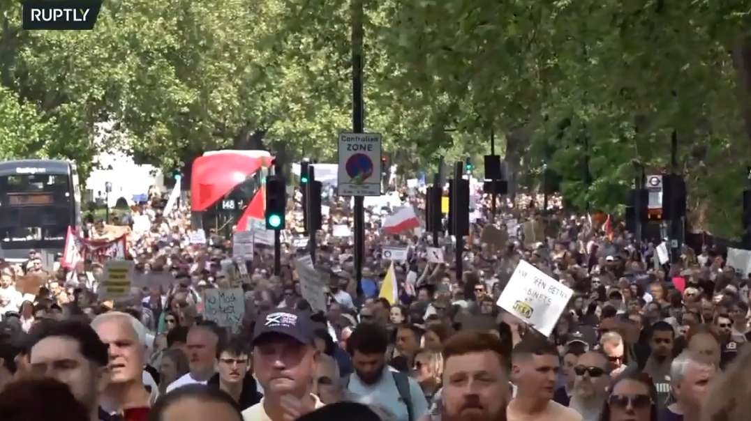 2yrs ago May 29th 2021 London England 5X Speed UK Freedom Rally March Demonstration Protest