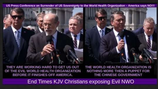 US Press Conference on Surrender of US Sovereignty to the World Health Organization – America says NO!!!