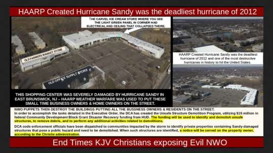 HAARP Created Hurricane Sandy Destroyed Small Shops in NJ - 2012