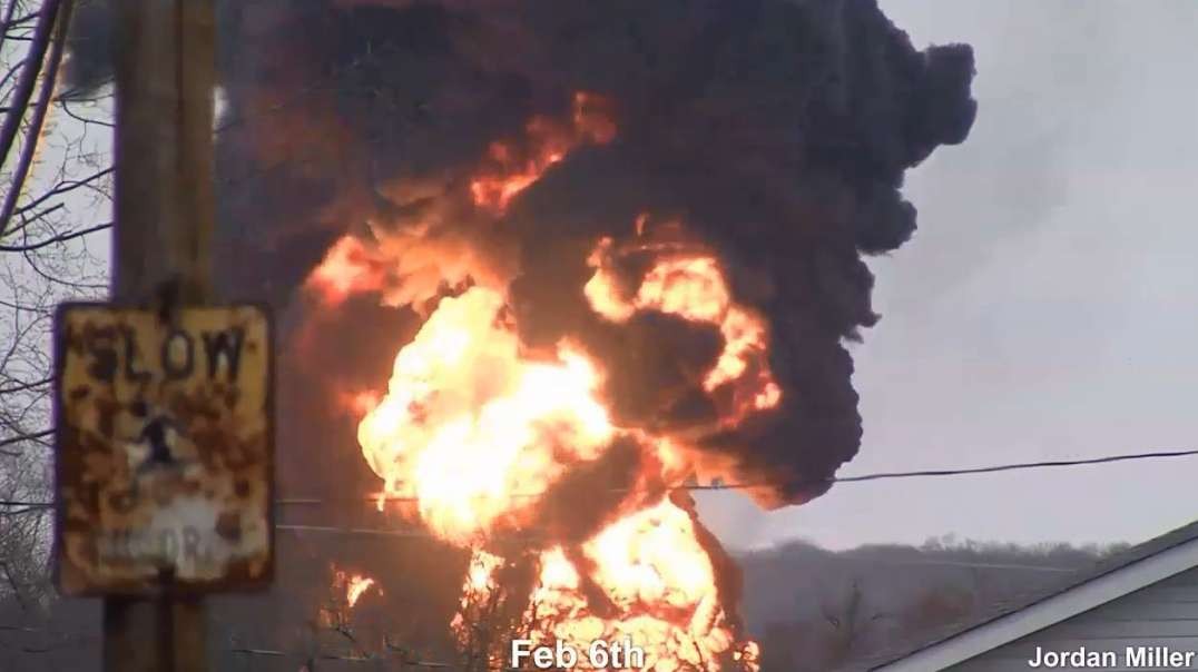 18min CLIP From 2.5hr Vid East Palestine Ohio PT4b Vinyl Chloride Breach LIE Overheating Single Tanker LIE Train Axles On Fire LIE.mp4