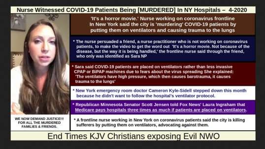 Nurse Witnessed COVID-19 Patients Being [MURDERED] In NY Hospitals –  4-2020