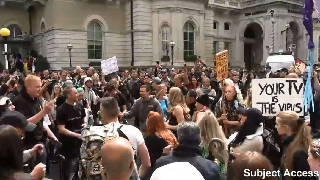 2yrs ago May 15 2021 London England Worldwide Freedom March Rally Demonstration St. James Park BBC Vaccine & Covid Protests.mp4