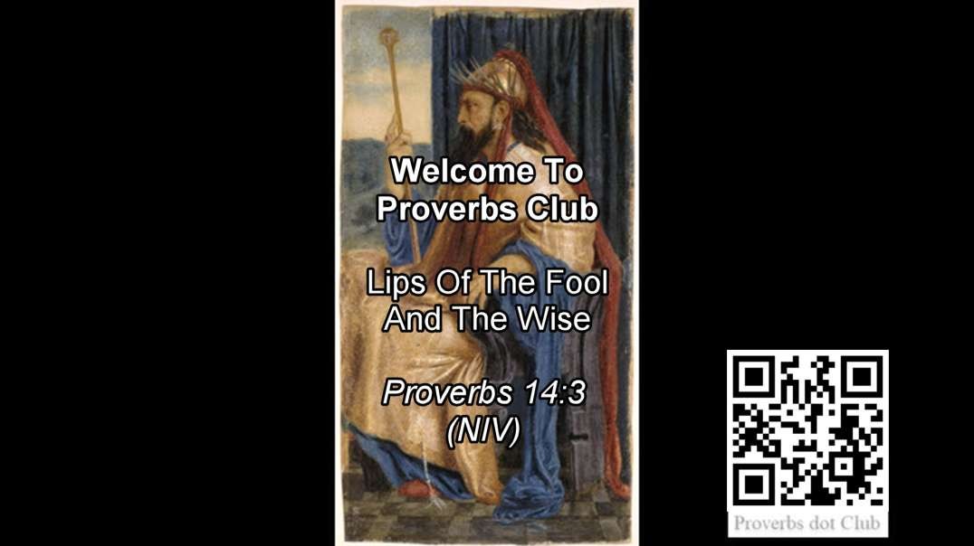 Lips Of The Fool And The Wise - Proverbs 14:3