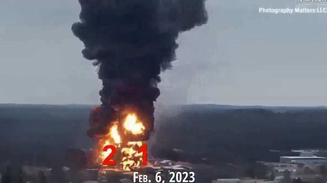 23min CLIP From 2.5hr Vid East Palestine Ohio PT4b Vinyl Chloride Breach LIE Overheating Single Tanker LIE Train Axles On Fire LIE.mp4
