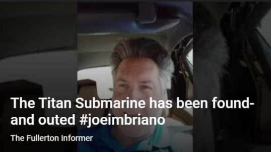 The Titan Submarine has been found-and outed - Joe Imbriano - June 23, 2023