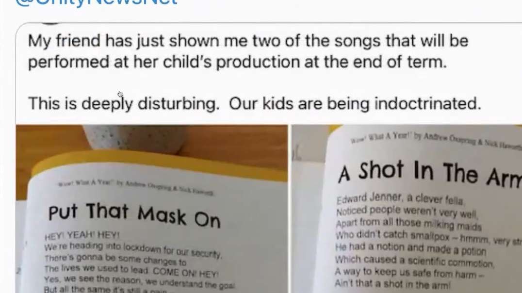 2yrs ago Covid-19 Singalong Propaganda Brainwashing Children Songs Shot in The Arm Put That Mask On Your Face.mp4