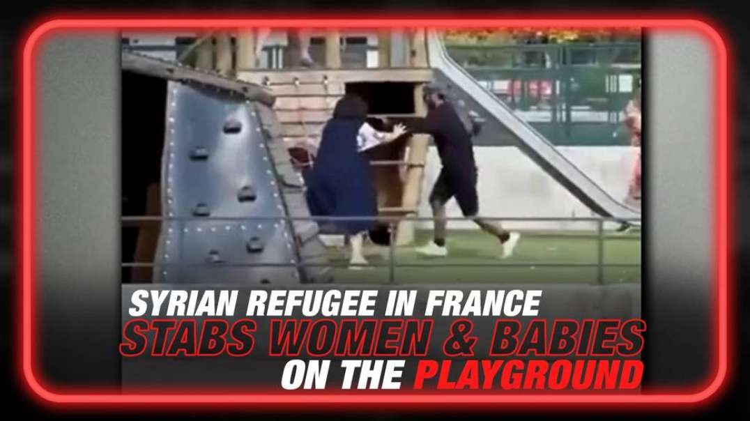 VIDEO- Psychotic Syrian Refugee Stabs Disarmed French Women and Babies on the Playground