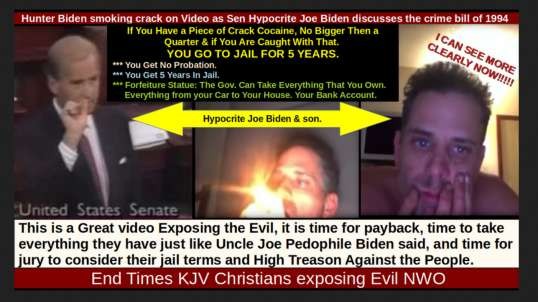 Hunter Biden smoking crack on Video as Sen Hypocrite Joe Biden discusses the crime bill of 1994