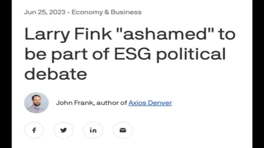 Larry the Fink at Blackrock is having trouble selling ESG Communism